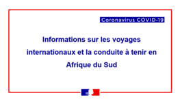 Covid-19 / Informations sur les voyages internationaux et la conduite à (...)