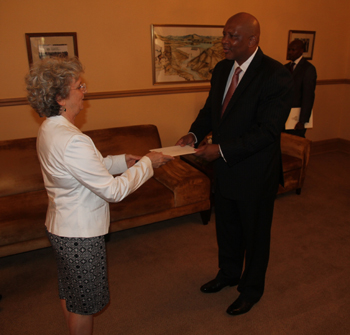  H.E. Ambassador Barbier presented her credentials to King Letsie III - JPEG